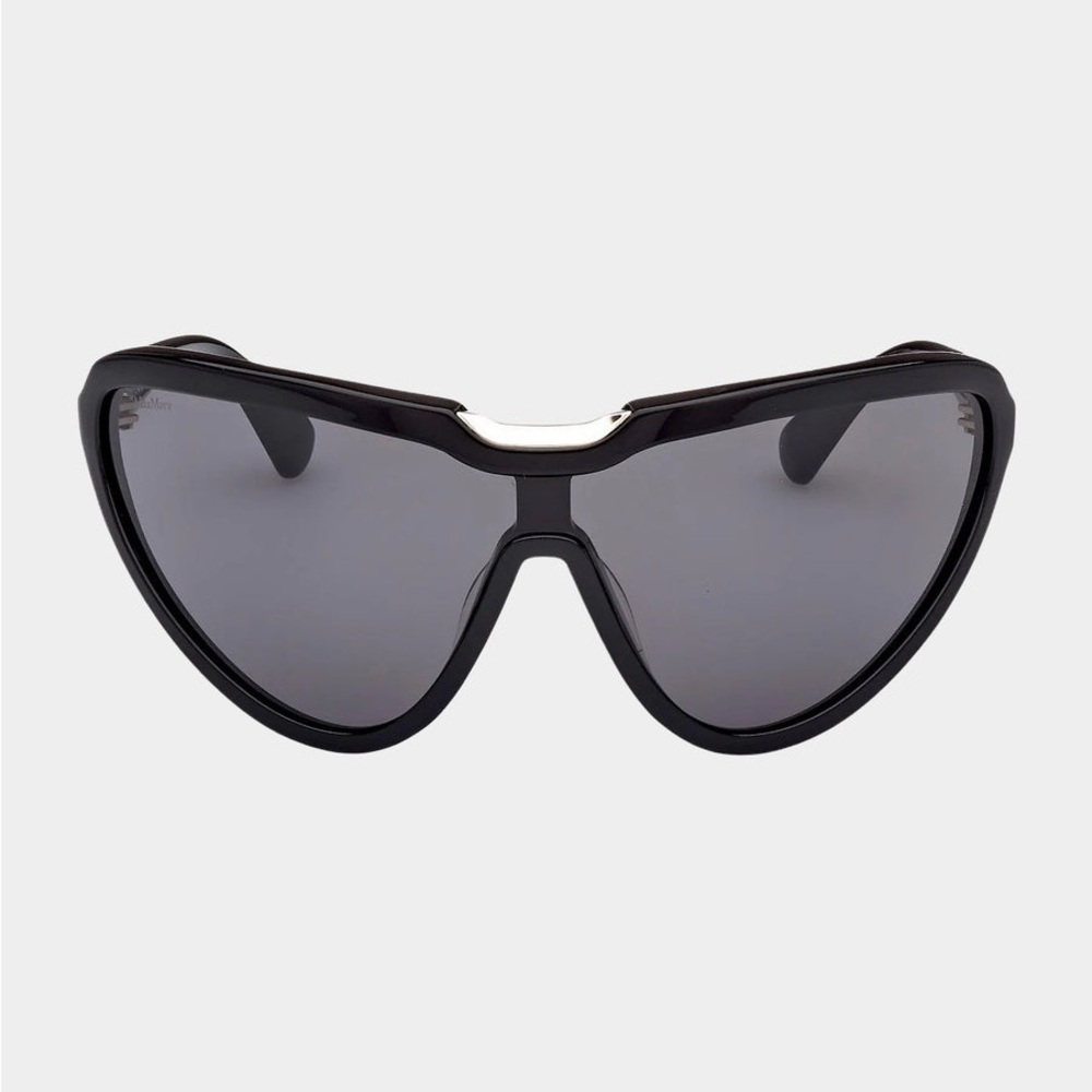 Max Mara Oversized "Emil" Designer Black Women's Shield Sunglasses, BRAND NEW